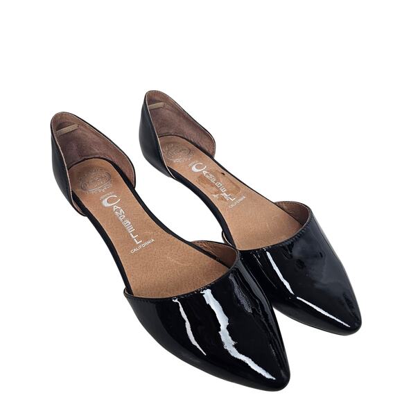 Jeffrey Campbell Ibiza Last Black Patent Leather Flats Love d'Orsay Women 8.5 - Picture 1 of 8